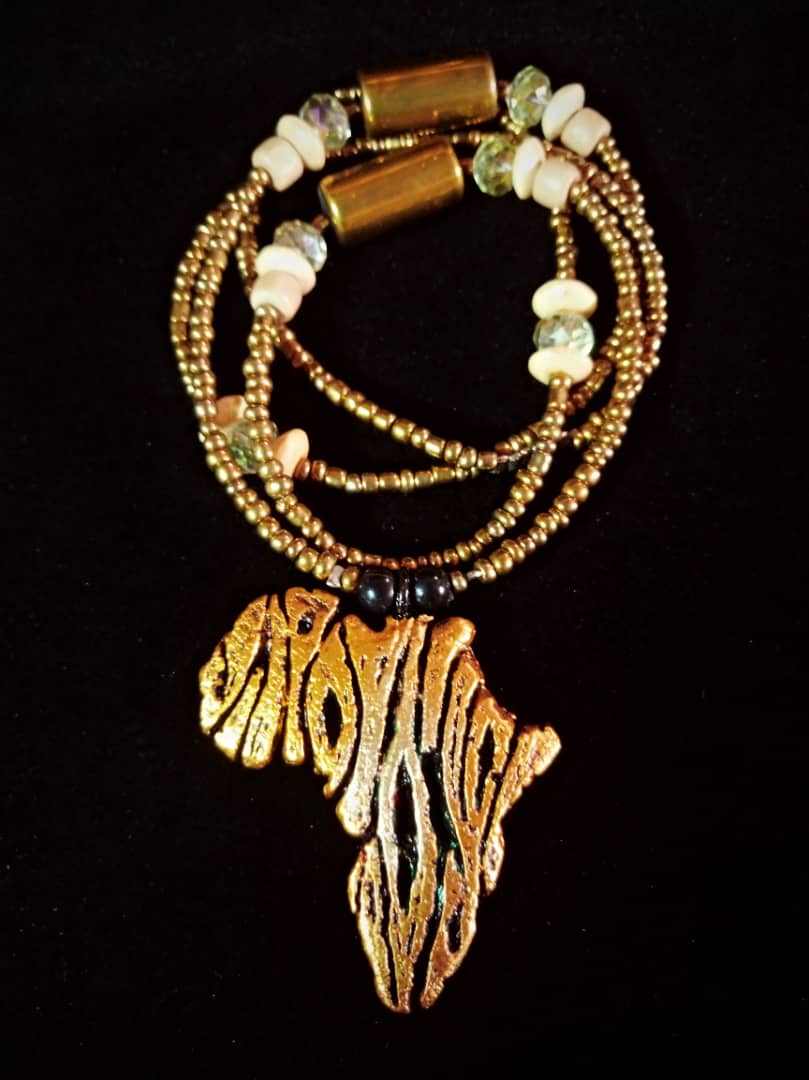 Afro Necklace - African Map single
