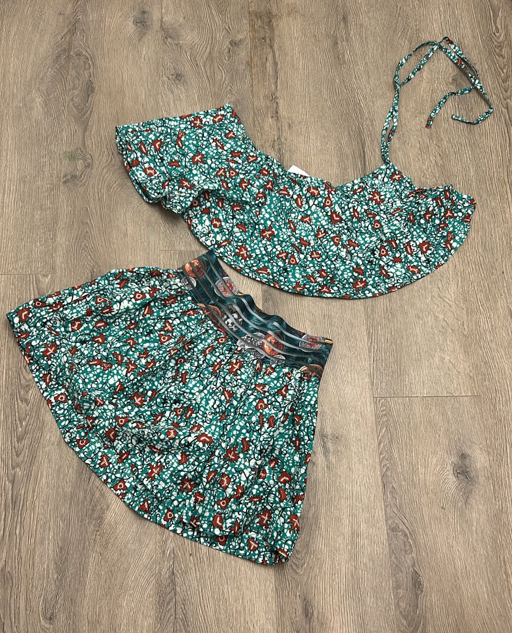 Sexy Ankara Two Piece, Short Skirt & Crop Top