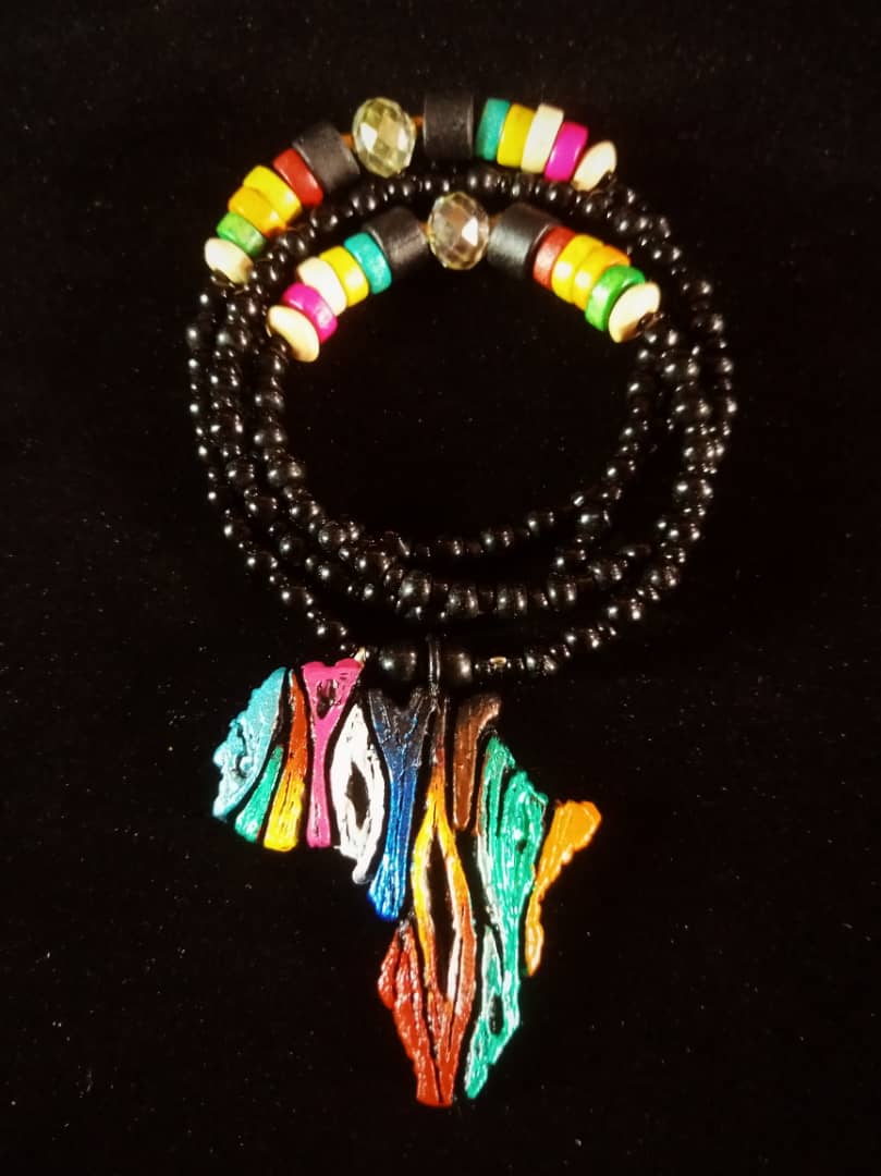 Afro Necklace - African Map single