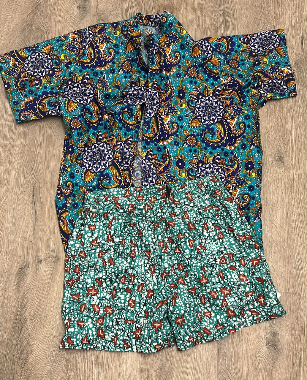 Beautiful Ankara Tortured Neck Tshite & Short