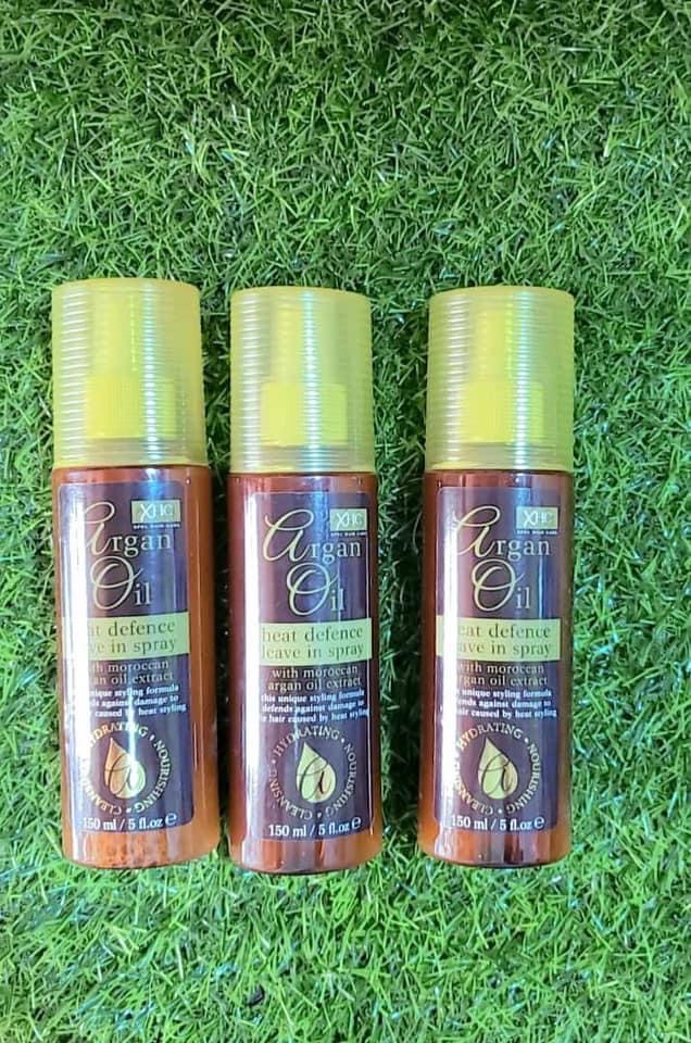 Argan oil heat defense leave in spray