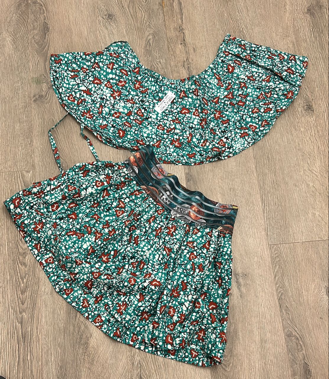 Sexy Ankara Two Piece, Short Skirt & Crop Top